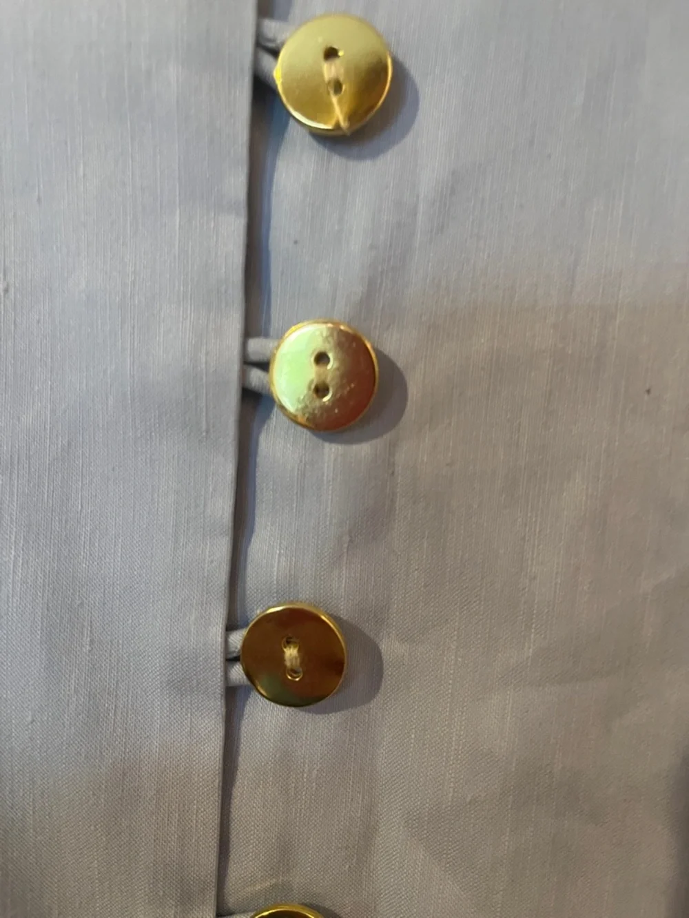 J.Crew Size 18 Linen Blend Dress Gold Button Front Short Sleeve - Picture 4 of 6